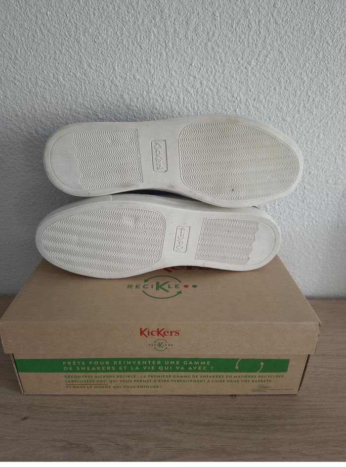 Chaussures baskets sneakers Kickers basse Homme noir blanche neuves taille 46 - photo numéro 7