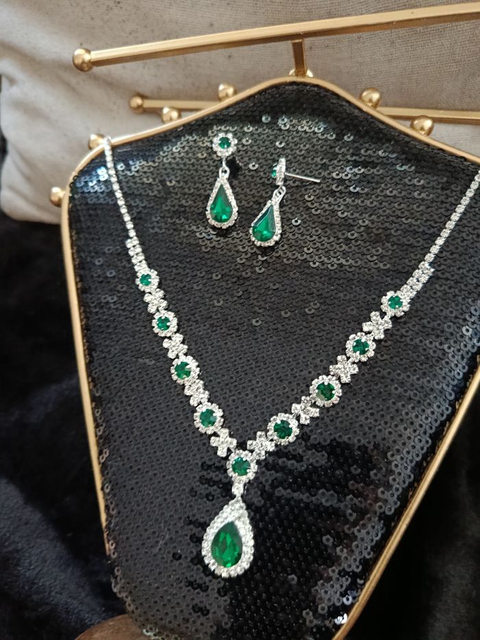 Parure Vert émeraude Diamanté - photo numéro 6