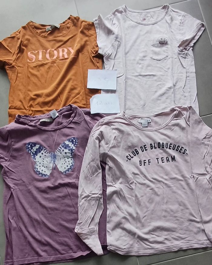 Lot 4 tee shirts 12 ans