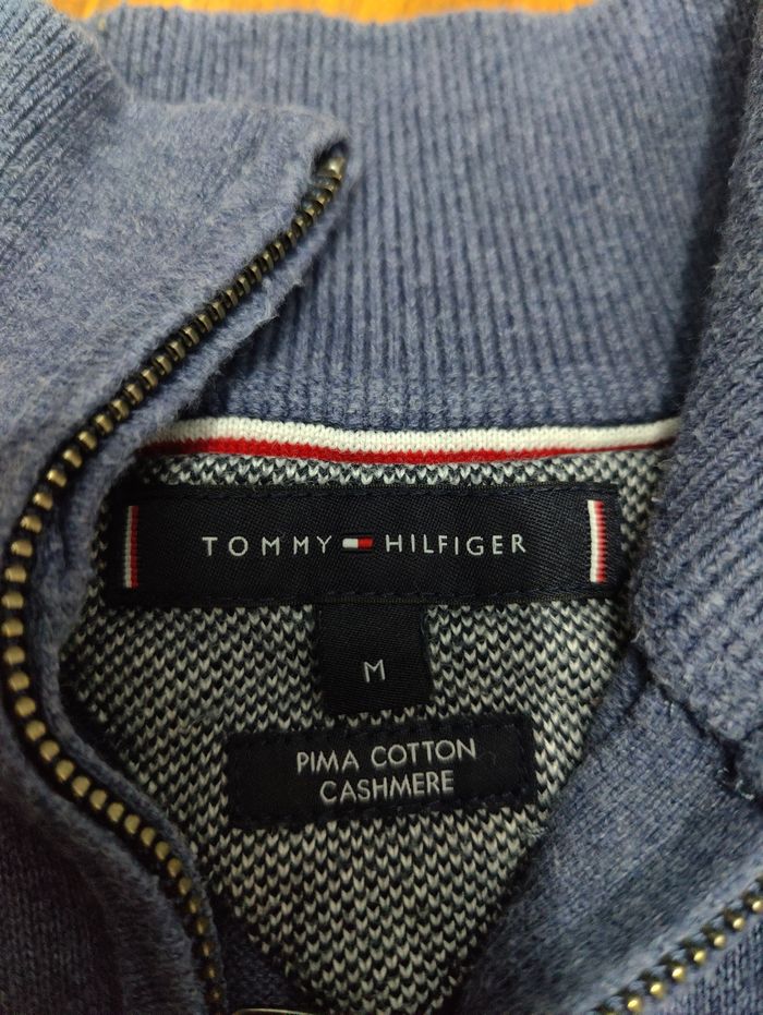 Pull Tommy Hilfiger – Half Zip / ¼ Zip Col Camionneur – Bleu Marine – Taille M – Très bon état - photo numéro 4