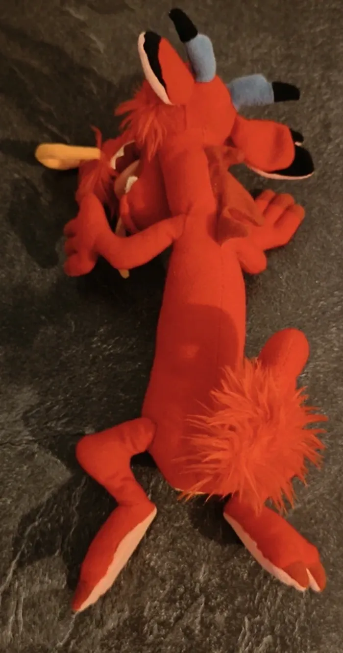 Peluche Dragon rouge Mushu Mulan - Disney (Vintage) - photo numéro 4