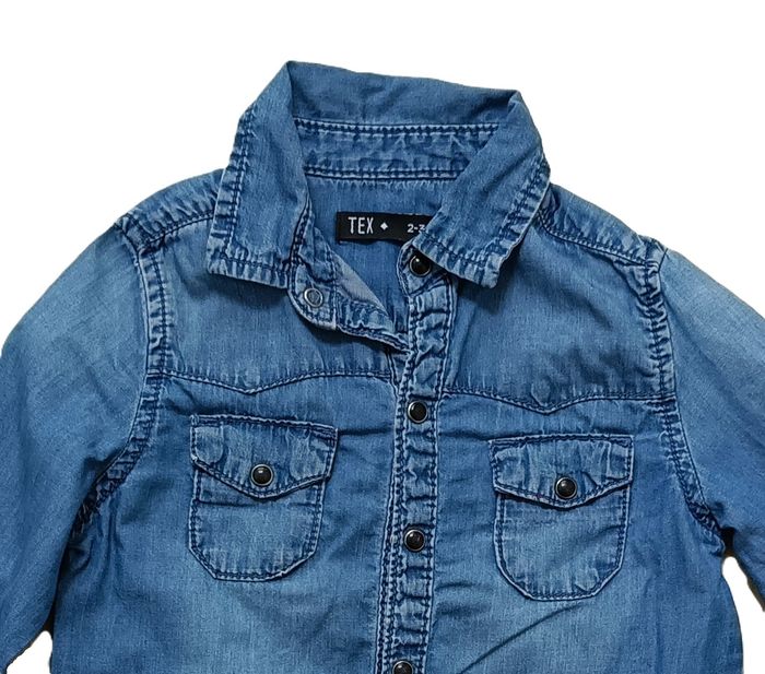 Chemise imitation jean bleu. Tex. Coton. Taille 2 - 3 ans - photo numéro 2