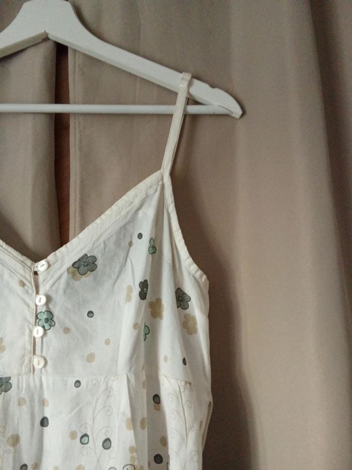 Robe blanche motif fleuri estivale Bonobo taille 42 - photo numéro 2