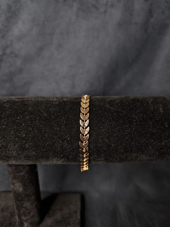 Bracelet doré maille épi chevrons – 21,5 cm –Jamais porté - photo numéro 4