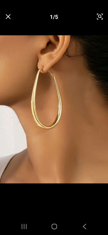 Clips creoles ovales acier brossé gold