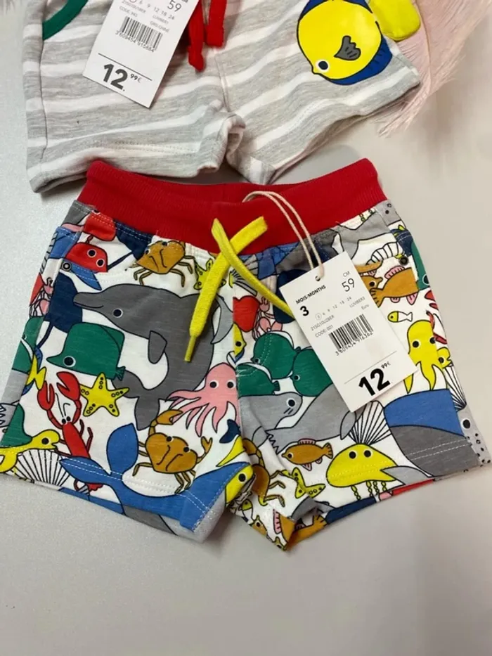 Lot de 2 shorts bébé garçon (neuf) - Taille 3 mois - photo numéro 2