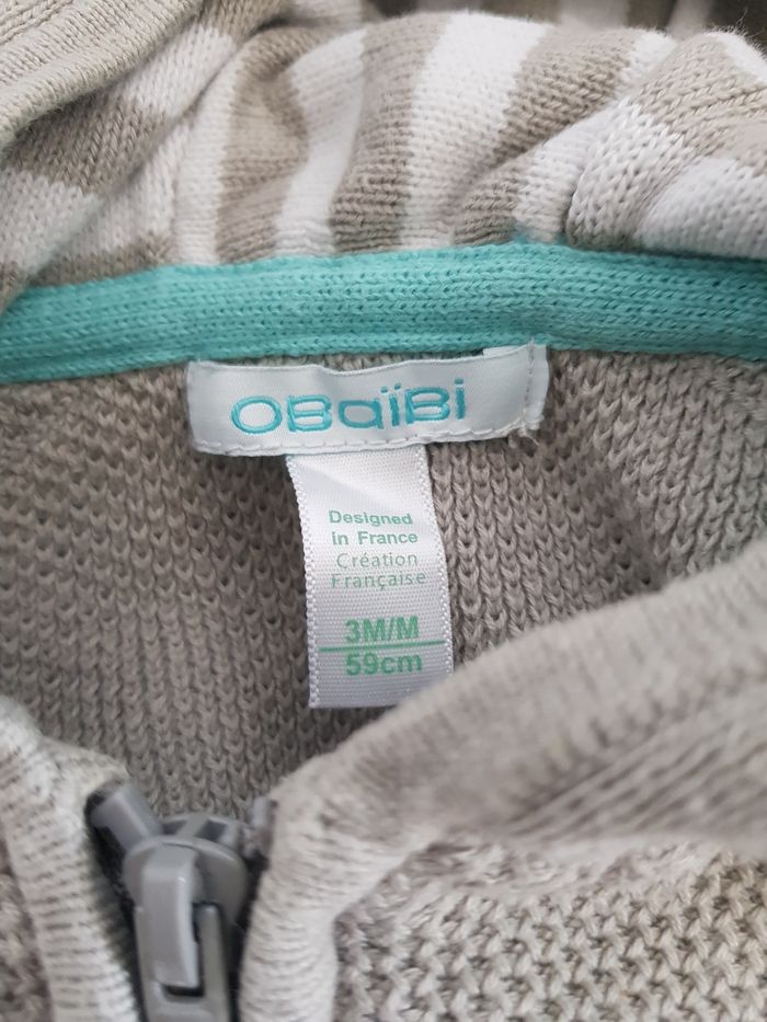 Obaïbi - Pull / gilet fermeture zippée avec capuche - photo numéro 4