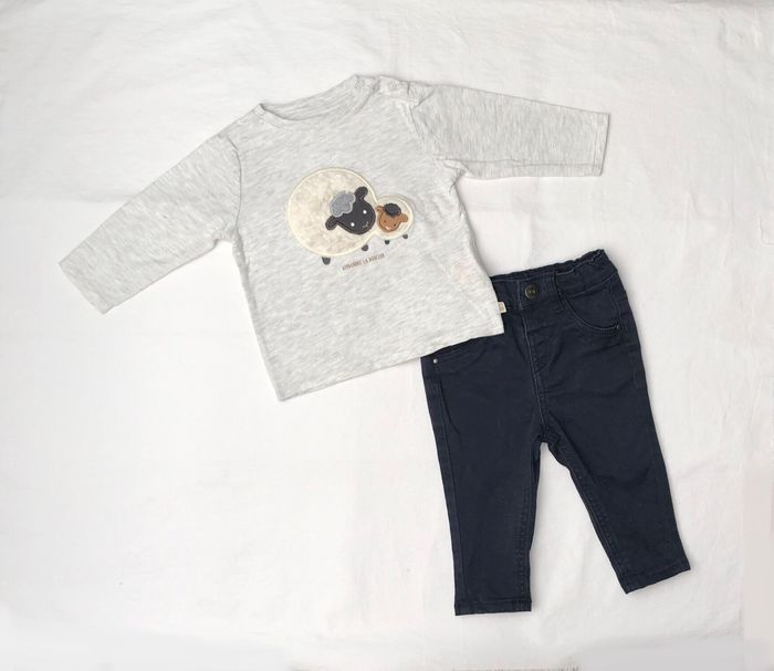 Ensemble t-shirt Obaïbi + pantalon Kiabi 6 mois