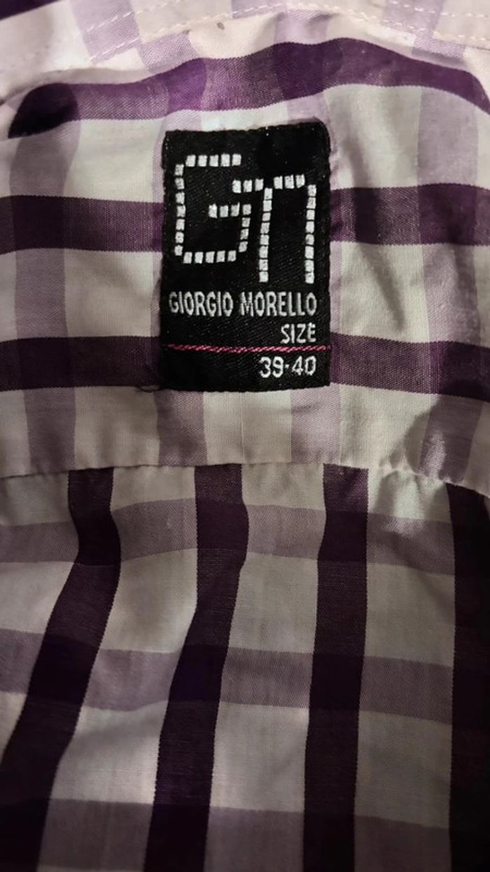 💕 chemise à carreau blanche et violette taille 40 L #giorgiomorello - photo numéro 8