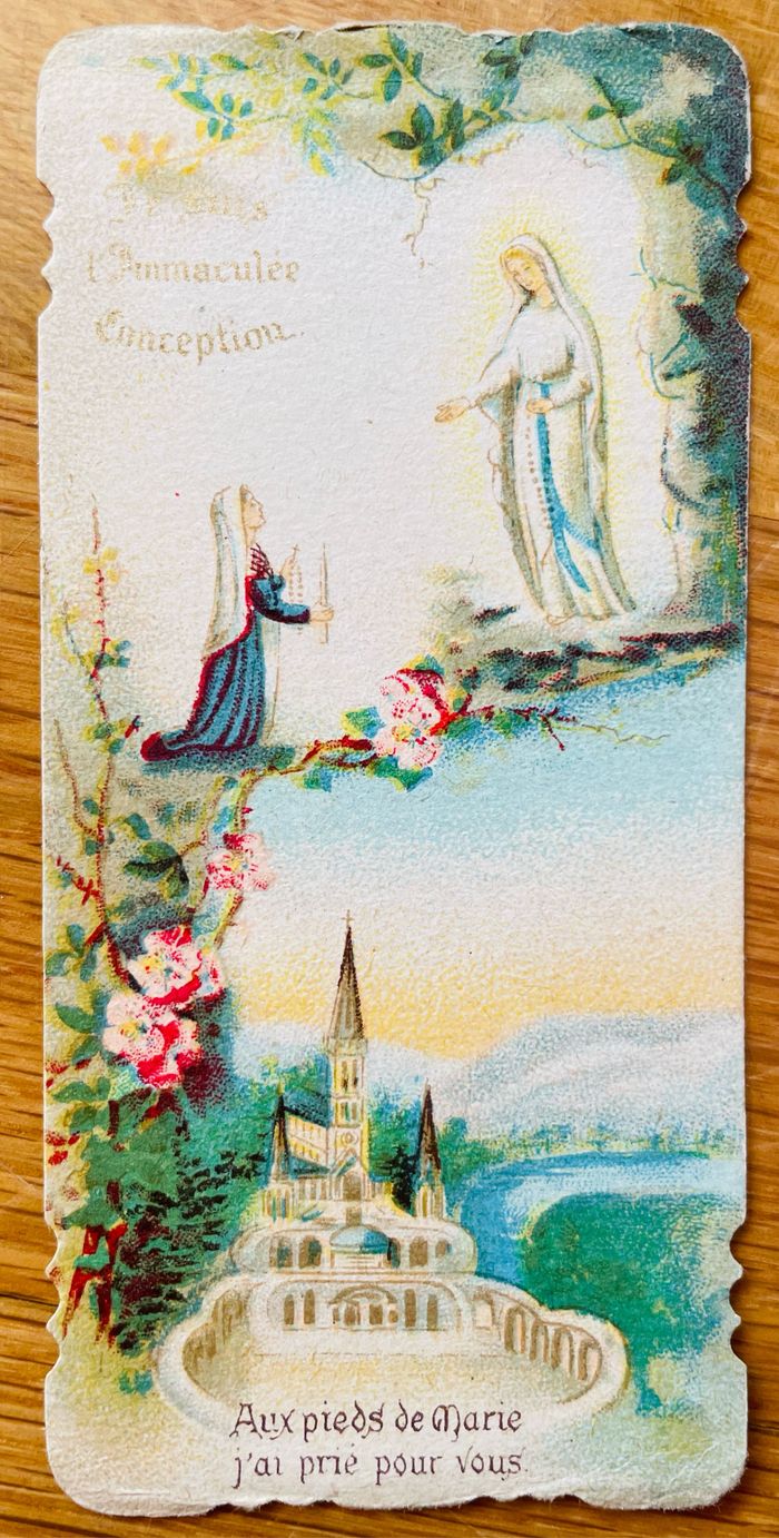 *Lot 4 images pieuses anciennes Vierge Marie et prière - photo numéro 3