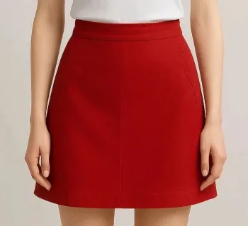 Jupe droite rouge taille 40 camaïeu
