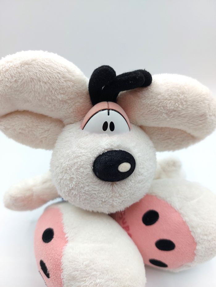 Peluche ancien doudou souris DIDDL DEPESCHE salopette bleu vert Super soft 25 cm - photo numéro 8