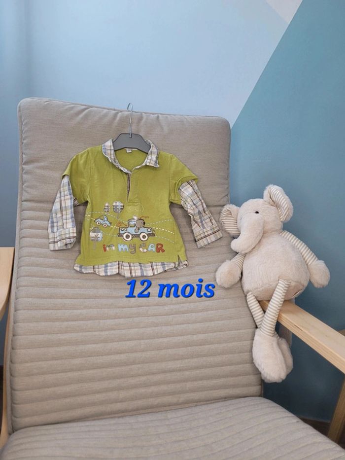 Tee shirt chemise 12 mois