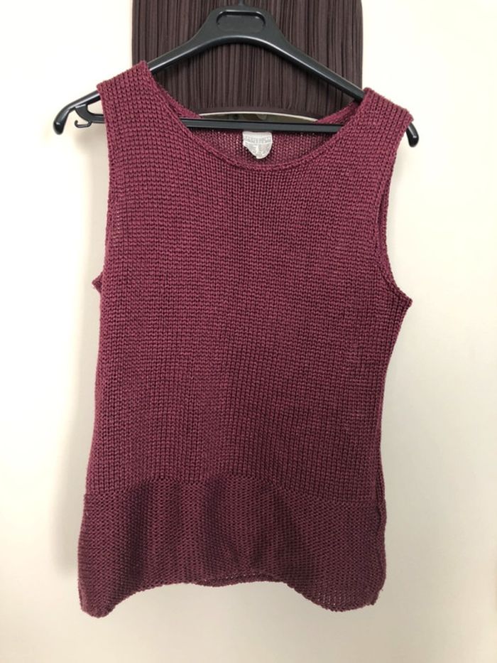 Top en maille Bordeaux