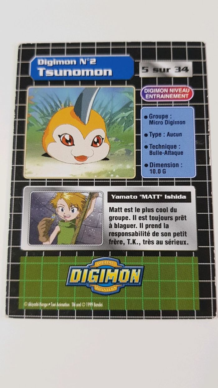 Carte Digimon : Matt & Tsunomon - photo numéro 2