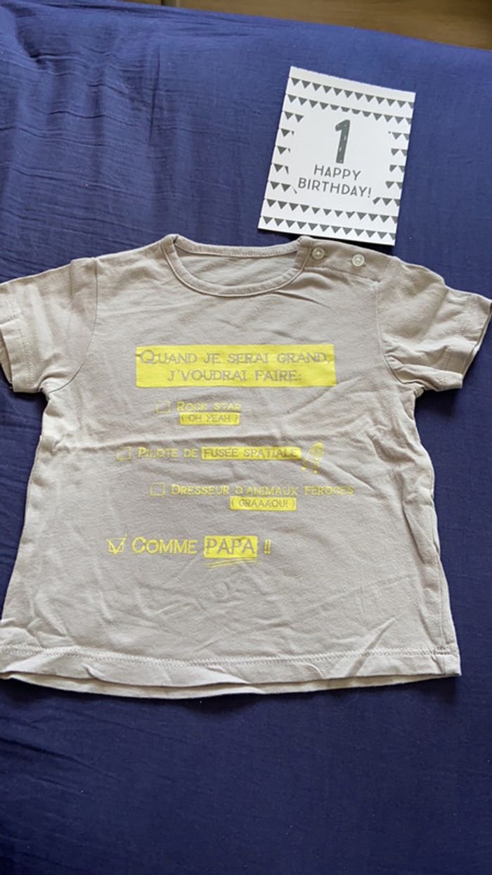 Tee shirt manche courte 12 mois