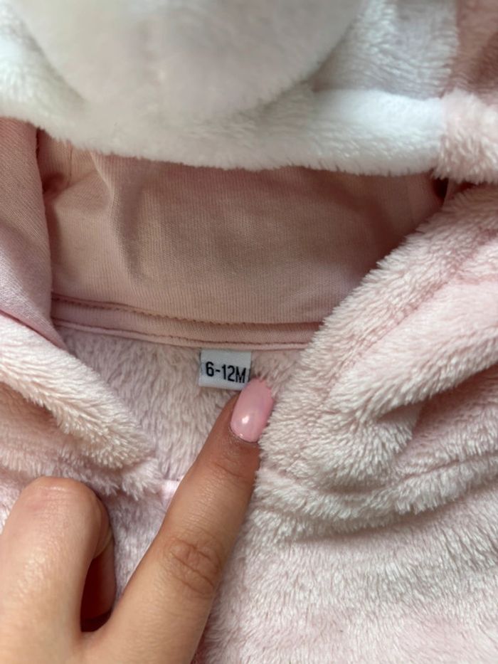 🌺Combinaison lapin rose en fausse fourrure Taille 6-12mois/68-80cm🌺 - photo numéro 6