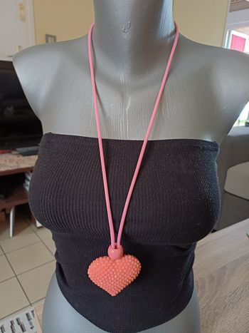 Collier cœur rose