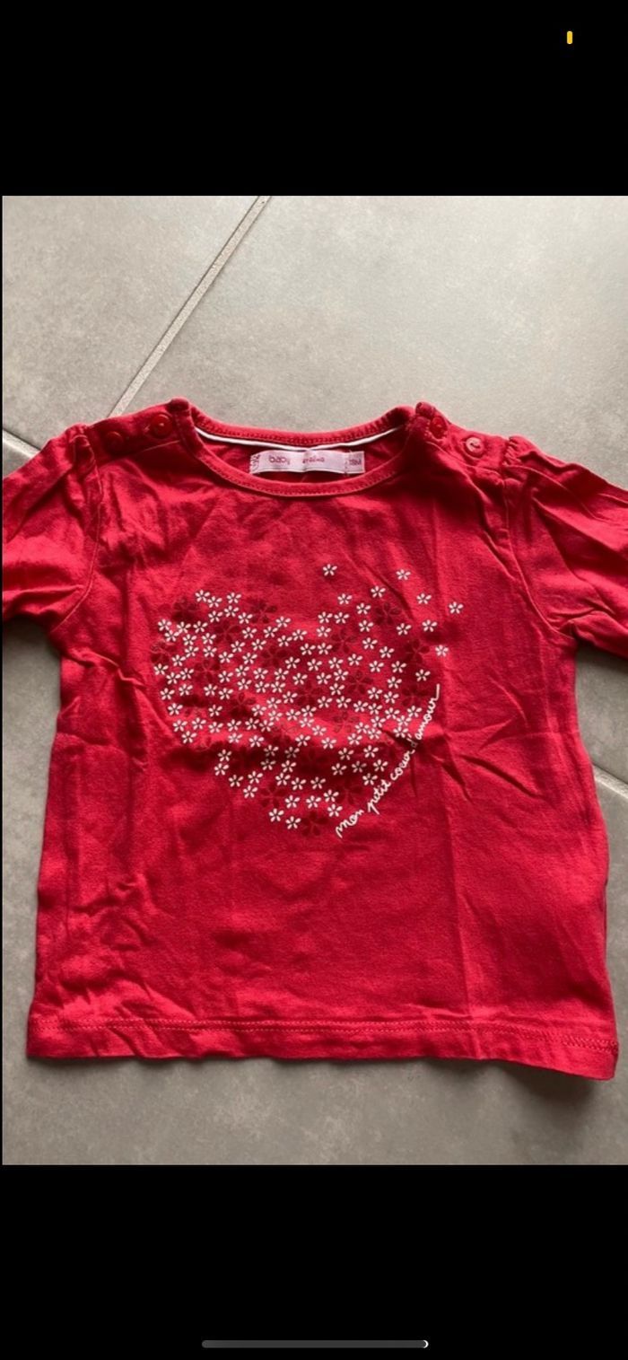 Tee shirt manches longues Coeur Neuf 18 mois - photo numéro 2