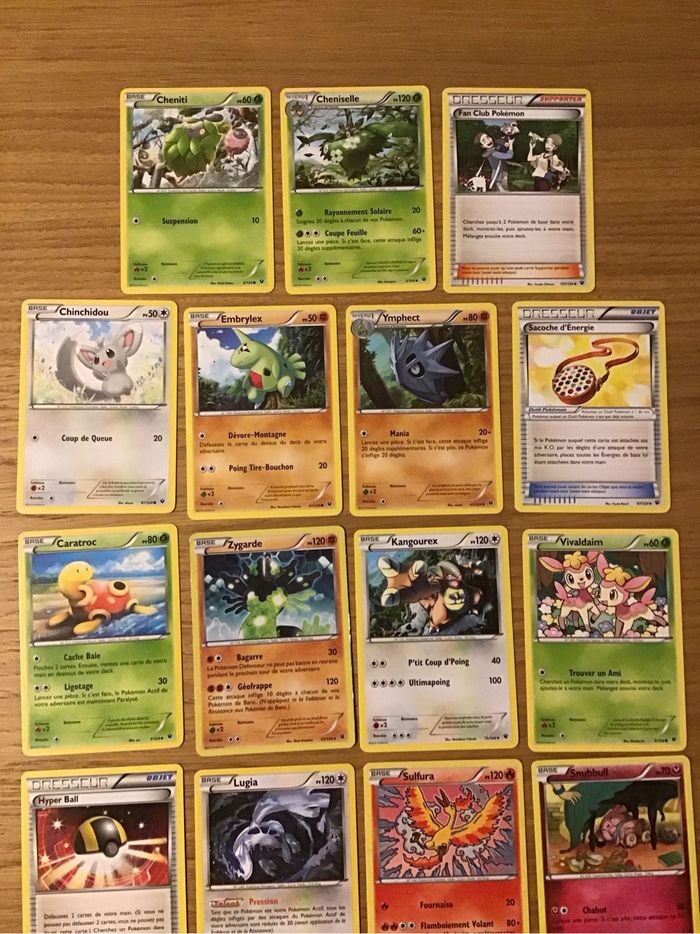 Lot 23 cartes Pokémon XY impact des destins vintage anciennes lugia sulfura zygarde holo - photo numéro 3