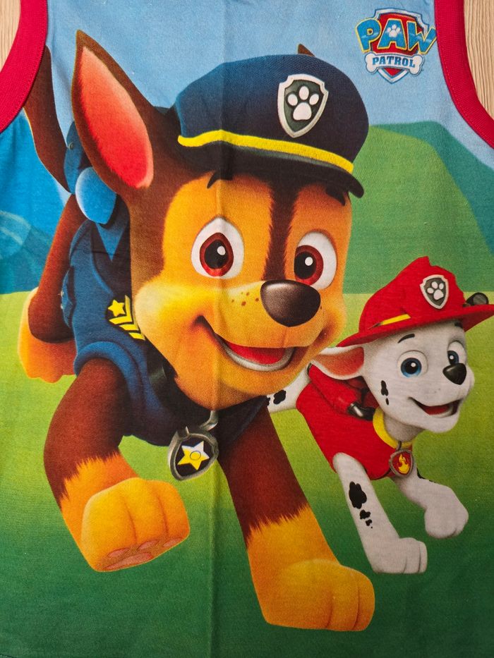 DÉBARDEUR MARCEL GARÇON  PAW PATROL NICKELEDEON BLEU MARINE NEUF AVEC ÉTIQUETTE DESSUS TAILLE 6ANS - photo numéro 3