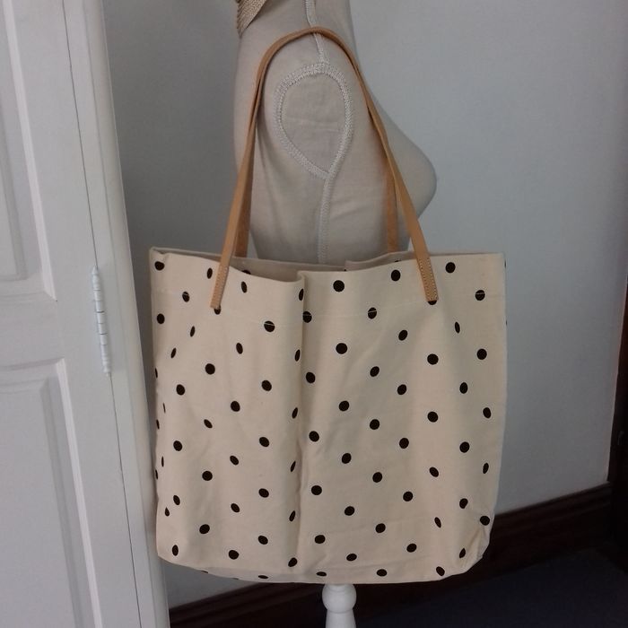 Tote écru pois noirs  - Stradivarius - 50X40cm- Neuf - photo numéro 2