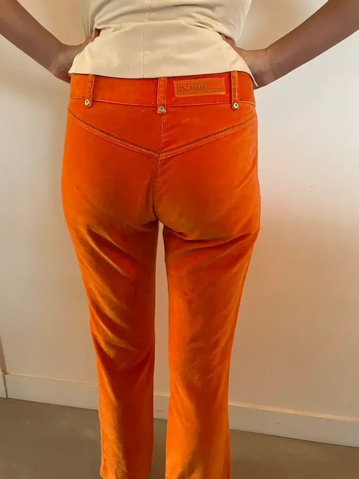 Pantalon façon velours Purification Garcia 38 orange - photo numéro 4