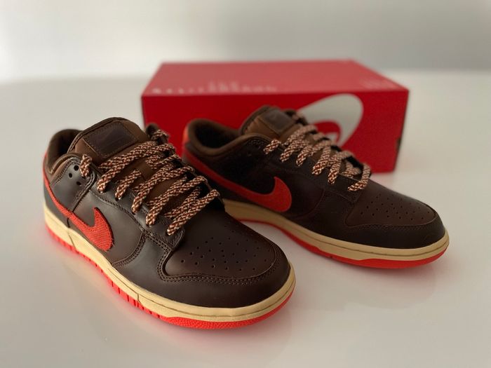 Chaussures Nike Dunk Low Retro homme taille 43 couleur marron rouge neuves - photo numéro 2