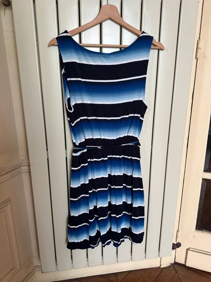 Robe d’été vintage bleue rayee merona L - photo numéro 3