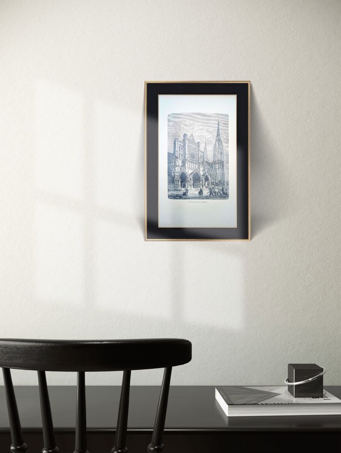 Imprimée en 1906, la cathédrale de Chartres, Vintage Authentique (cadre non inclus ) - photo numéro 6