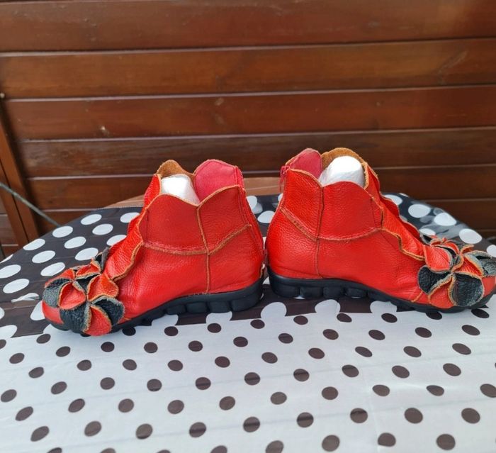 Bottine bohème cuir, pétales de fleurs 38 - photo numéro 7