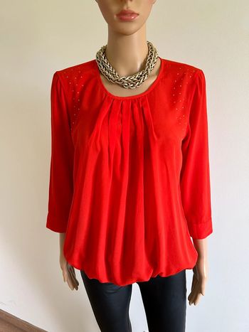 Blouse orange avec manches 3/4 Vero Moda taille S TBE