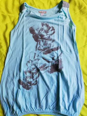 Débardeur turquoise fille