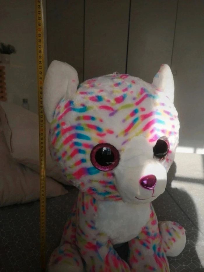 Peluche XXL Chien multicolore 54cm – Yeux brillants TY - photo numéro 2