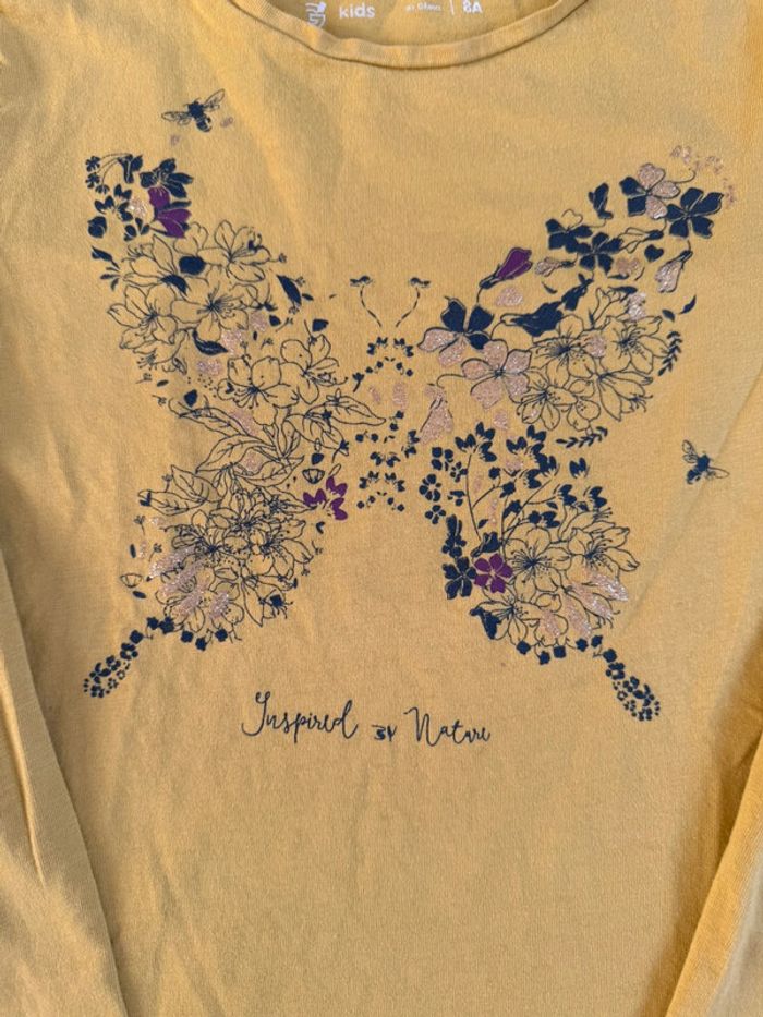 🎀 T-shirt manche longue moutarde 8 ans fille - photo numéro 2