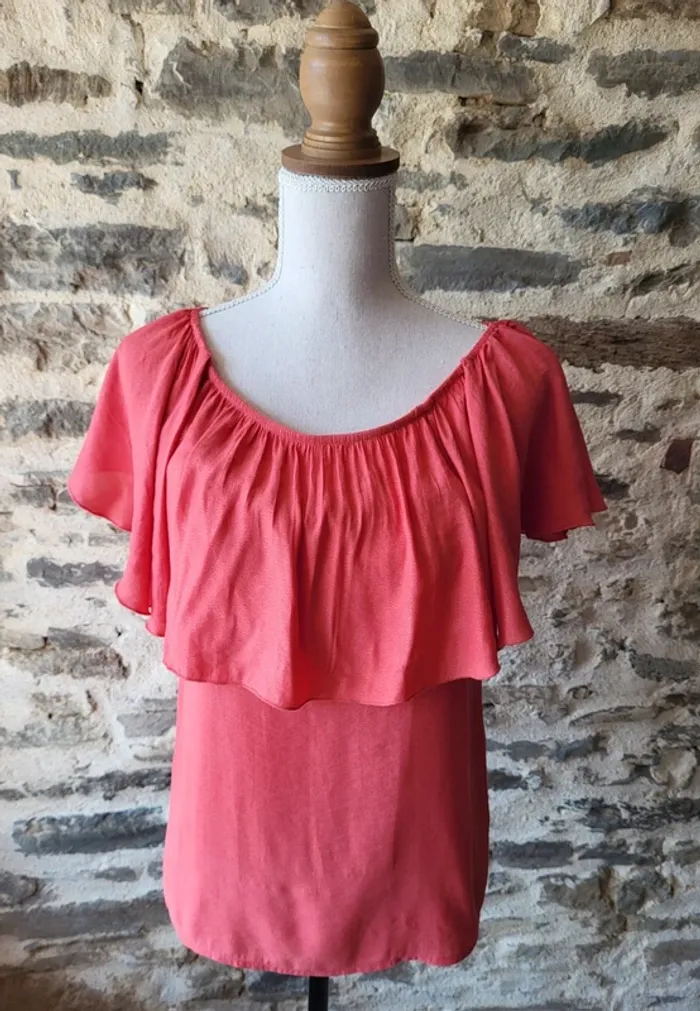 Blouse manches courtes corail Only Taille 38