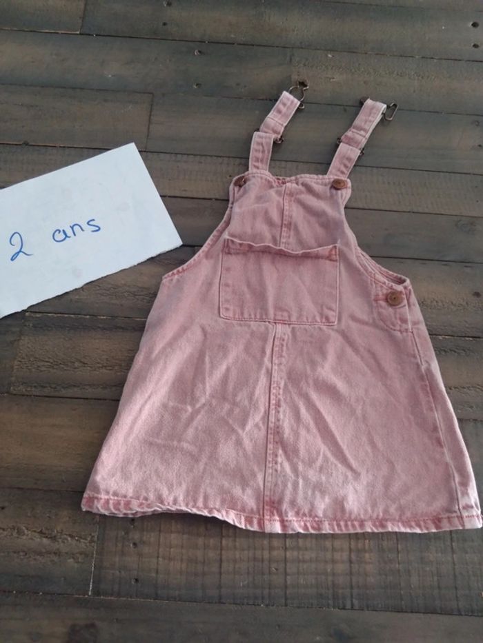 Robe en jean salopette rose Zara t 2 3 ans