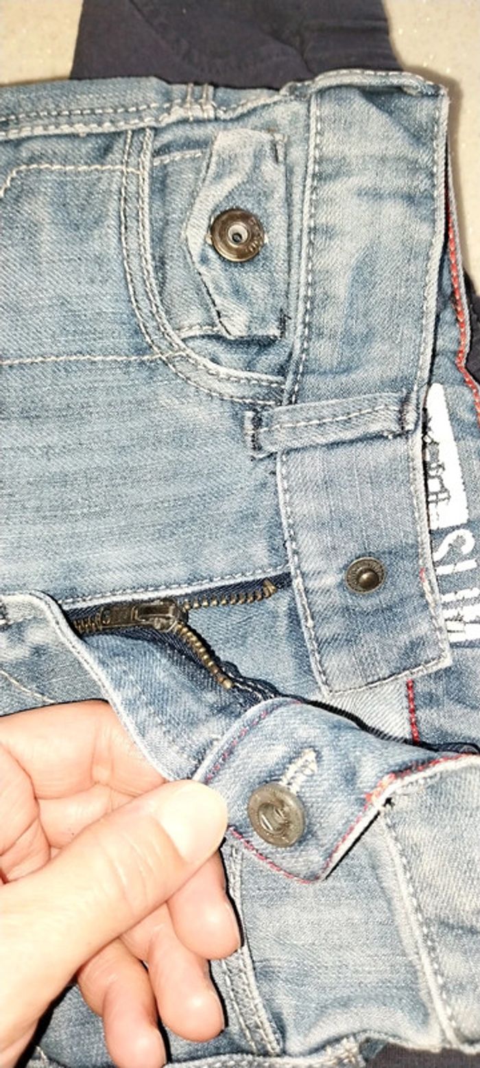 Jean slim Okaidi bleu used effect 2 ans Très bon état - photo numéro 9