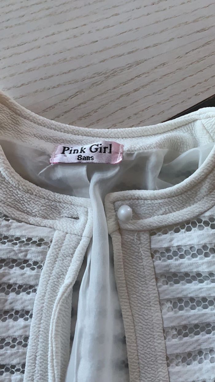 Gilet cardigan crème 8 ans Pink Girl - photo numéro 3
