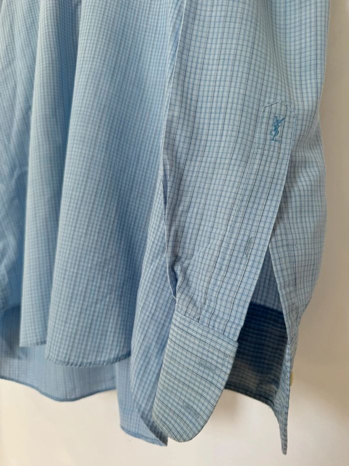 Chemise vintage bleu Yves Saint Laurent logo brodé - photo numéro 4