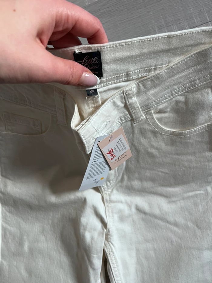 Pantalon Little Miss Blanc Cassé, Taille XS, Neuf avec Étiquette - photo numéro 3