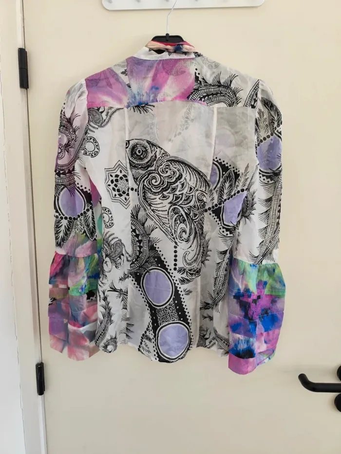 Superbe chemise soie Roberto Cavalli colorée 100% soie - photo numéro 10