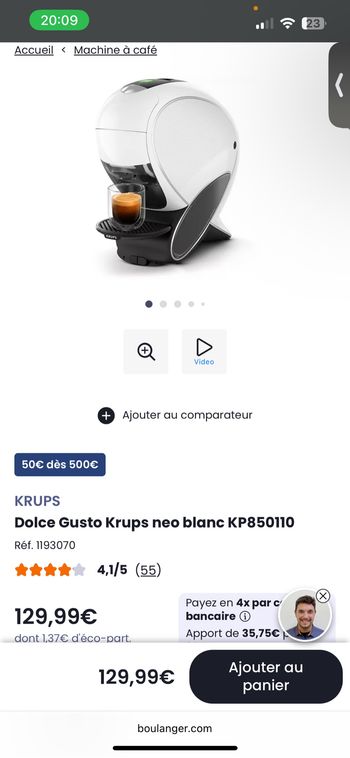 Dolce Gusto Neo latte neuve garantie