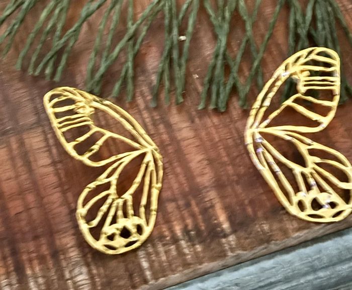 Boucles d’oreilles papillon filigrane environ 6 cm acier inoxydable or mile Mila