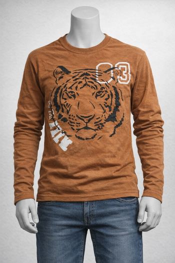 T-shirt manches longues garçon – motif tigre 🐯