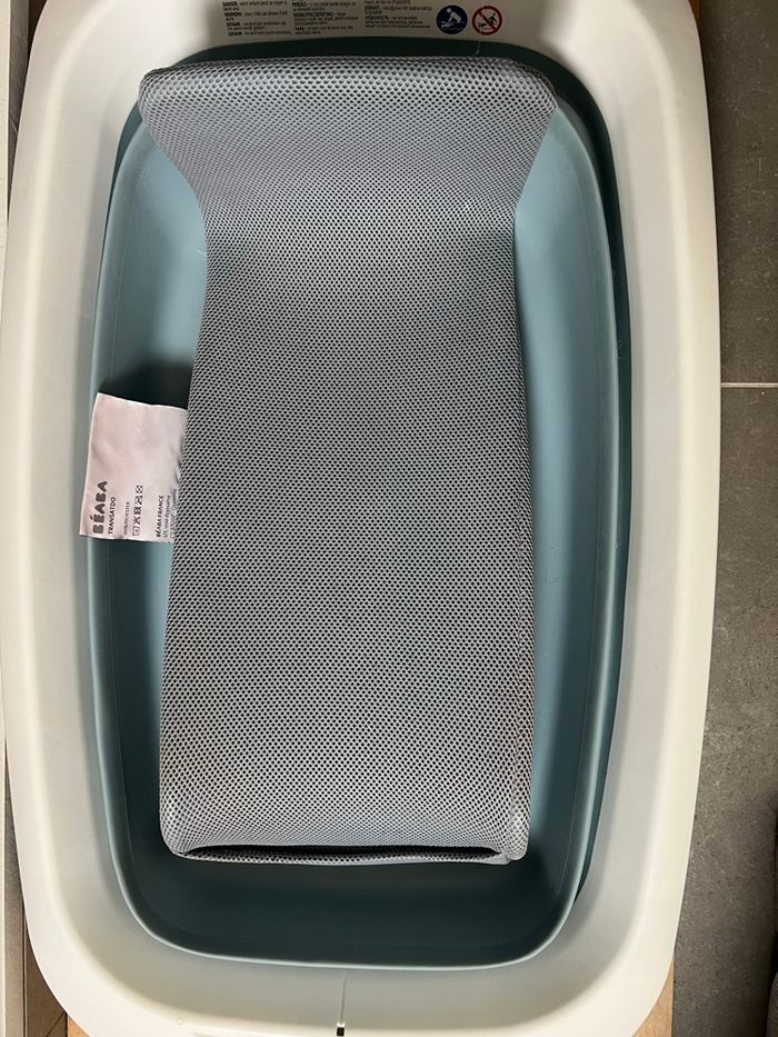 Lot baignoire béaba eazypop pliable + transat bleu bébé - photo numéro 7