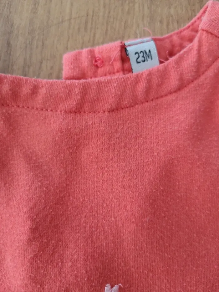 Ensemble fleuri orange 23 mois - photo numéro 2
