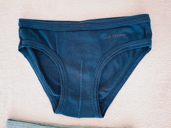 Lot de 2 slips Petit Bateau 10 ans bleu marine et rayé blanc et marine - photo numéro 3