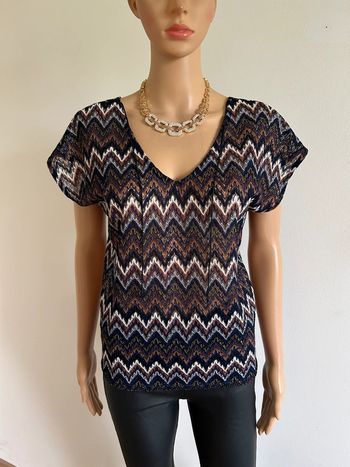 Blouse imprimée à manches courtes Morgan taille L jamais portée