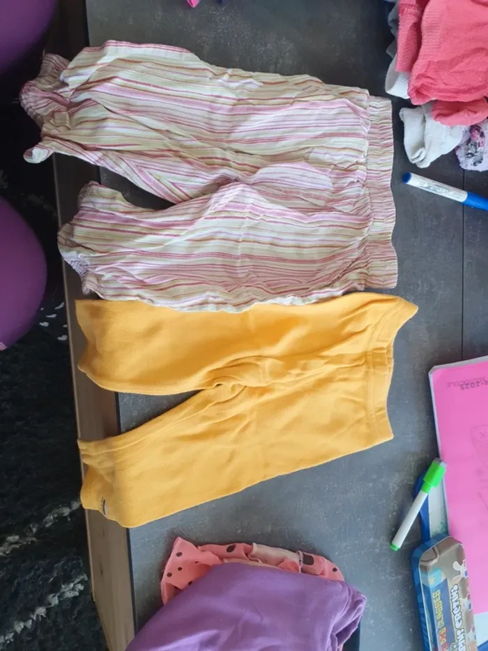 Lots de 2 pantalons 6 et 9 mois